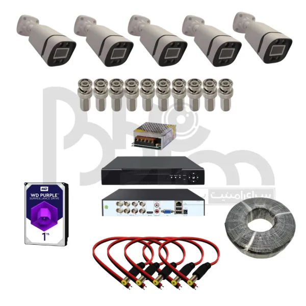 پکیج دوربین مداربسته 5 عددی