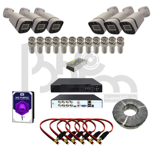 پکیج دوربین مداربسته 6 عددی